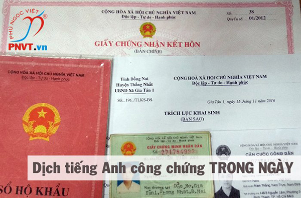 Dịch tiếng Anh sang tiếng Việt công chứng nhanh