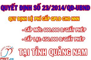 Quyết định số 23/2014/QĐ-UBND tỉnh Quảng Nam về thu lệ phí cấp giấy phép lao động